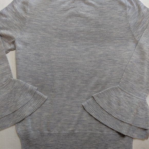 J. Crew 100% Cashmere Ruffle-Sleeve Sweater Large - Picture 5 of 6